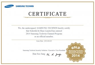 Seit 01.06.2014 ist Schrödel & Haas GmbH Partner von Samsung Techwin